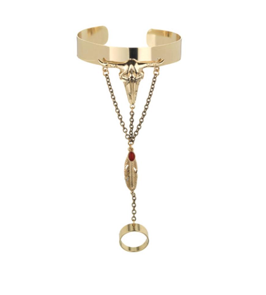 24. August 2012: 2 in 1! Den Armreif mit Ring im Indianer-Look gibt es über riverisland.com, für ca. 15 Euro