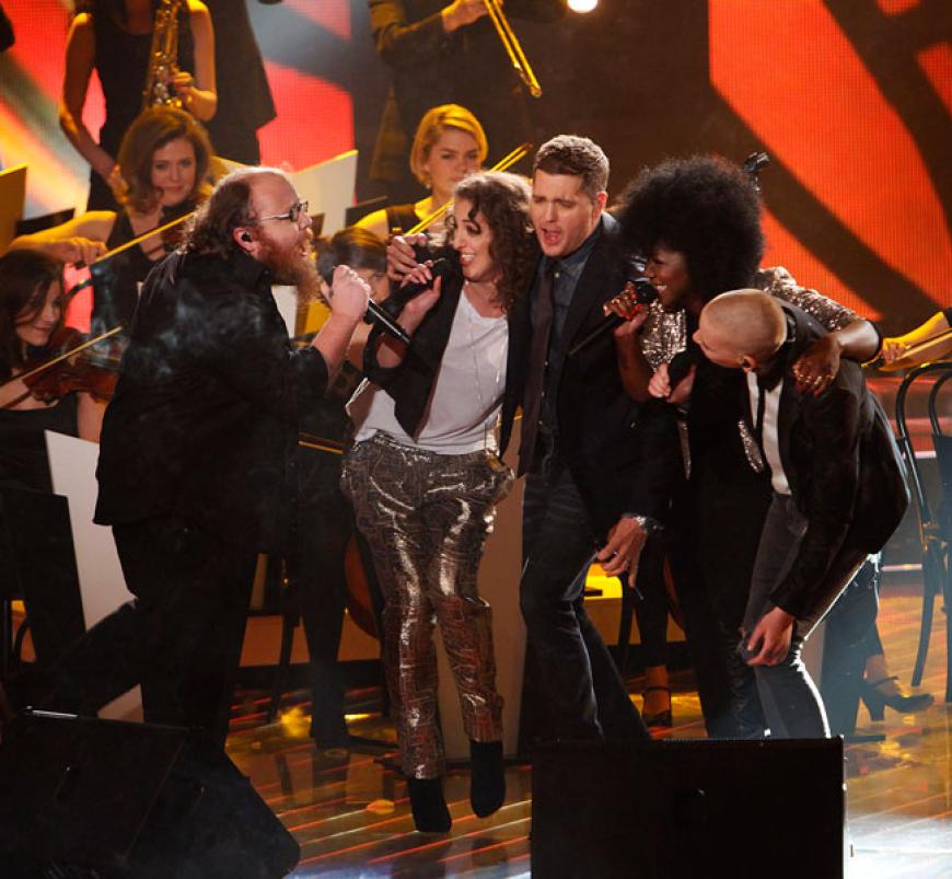 Weiteres Highlight der Show: Michael Bublé singt mit den Talenten Andreas, Tiana, Emily und Judith