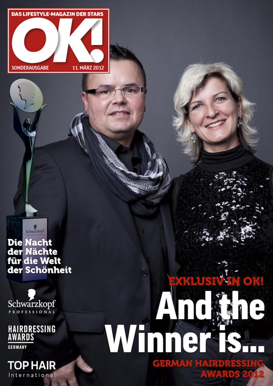 Einmal im Leben das Cover der OK! zieren! Für die Gäste des „German Hairdressing Award 2012“ wurde dieses Traum Wirklichkeit. Jeder Gast des Gala-Abends konnte an einem persönlichen OK! Fotoshooting teilnehmen - und die tollen Ergebnisse sehen Sie hier! Viel Spaß beim Durchklicken!