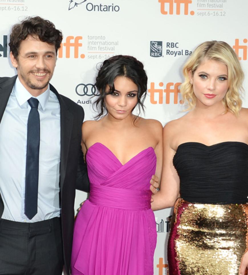 James Franco, Vanessa Hudgens und Ashley Benson (v.l.) haben eine intime Sexszene in dem Streifen