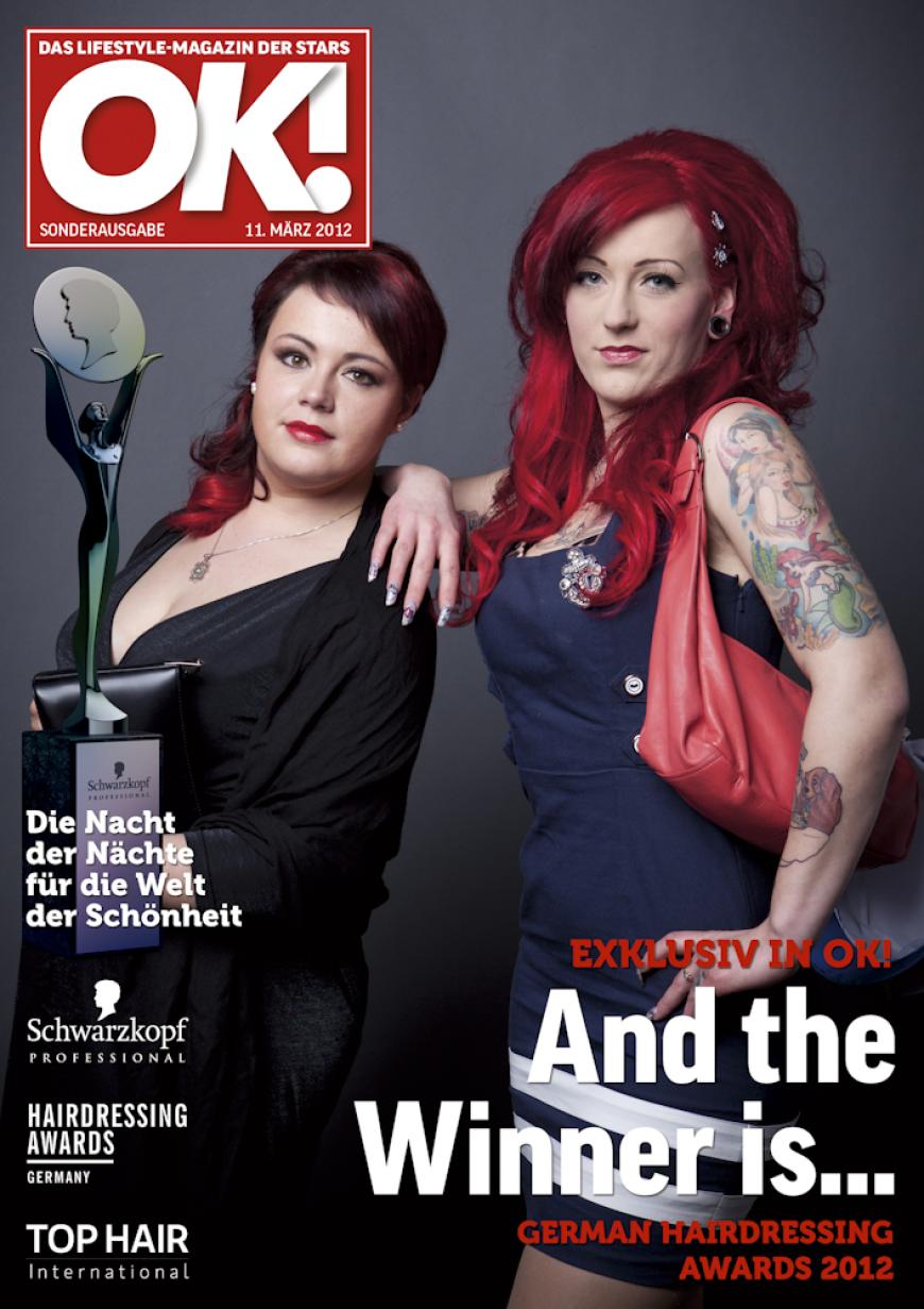 Einmal im Leben das Cover der OK! zieren! Für die Gäste des „German Hairdressing Award 2012“ wurde dieses Traum Wirklichkeit. Jeder Gast des Gala-Abends konnte an einem persönlichen OK! Fotoshooting teilnehmen - und die tollen Ergebnisse sehen Sie hier! Viel Spaß beim Durchklicken!