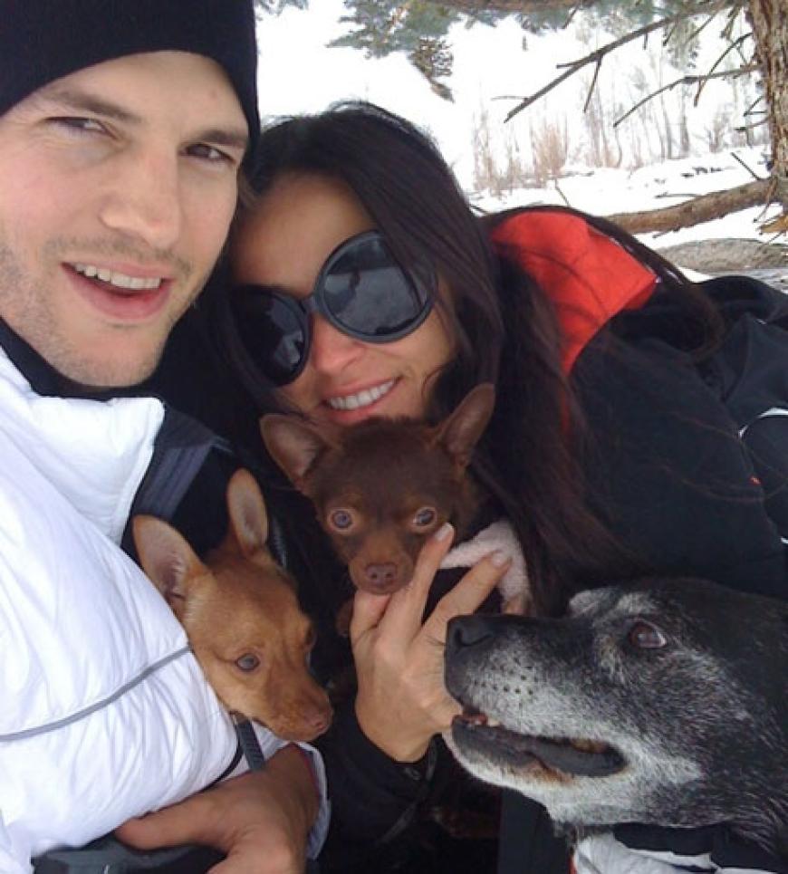 Demi Moore und Ashton Kutcher zwitschern bei Twitter. Copyright: Twitpic, Twitter