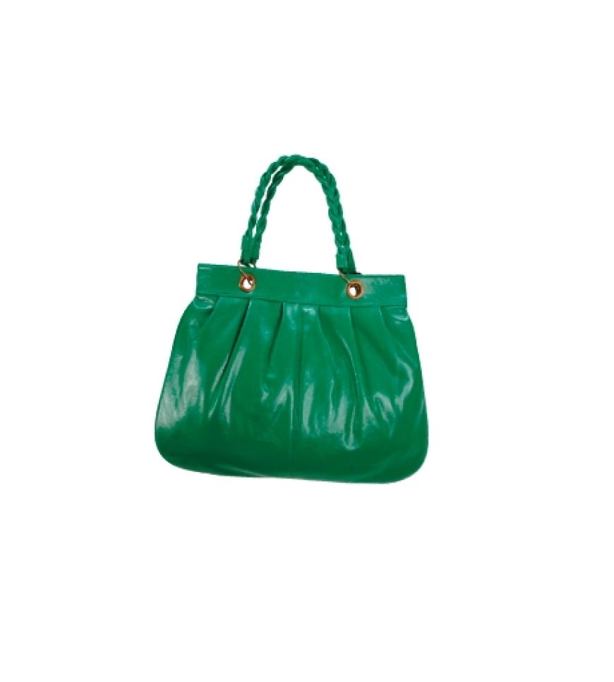 Knallfarben: Tasche mit Raffungen von K&L, ca. 15 Euro