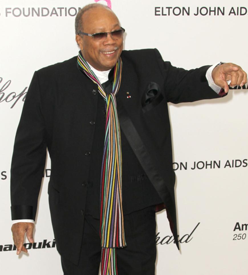 Hollywood-Urgestein Quincy Jones scherzte mit den Fotografen am roten Teppich