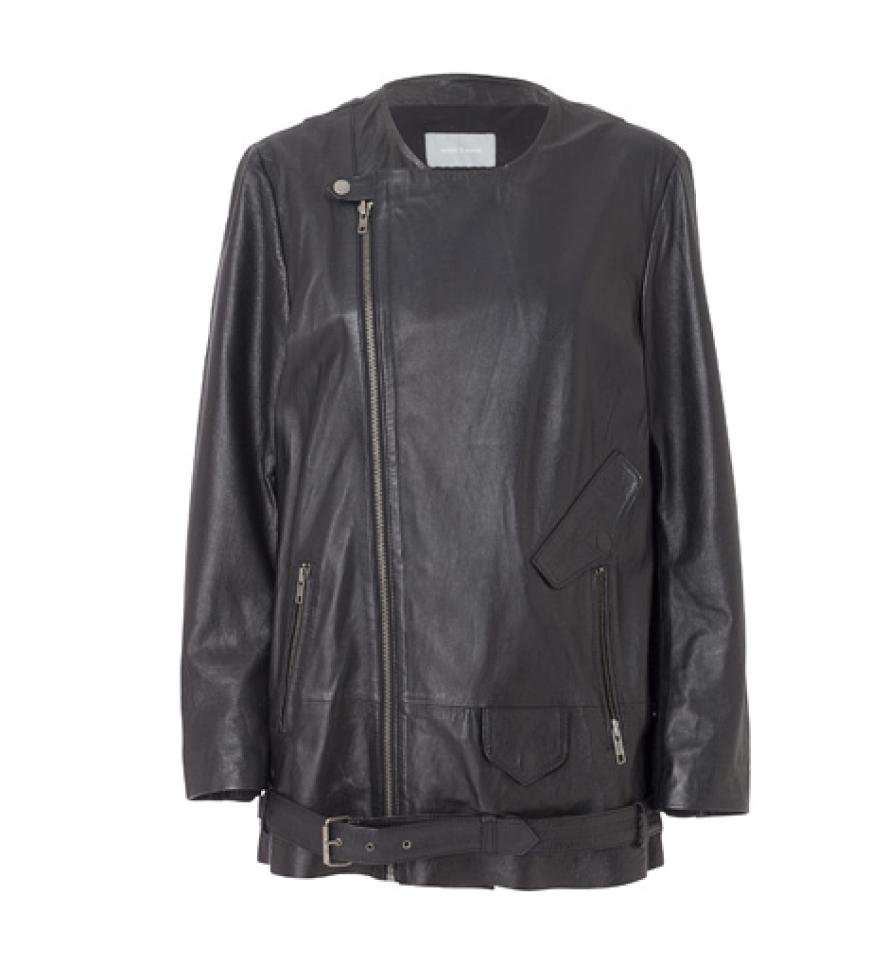 Lederjacke im Boyfriend-Look mit asymmetrischem Reißverschluss von Samsøe & Samsøe, ca. 380 Euro