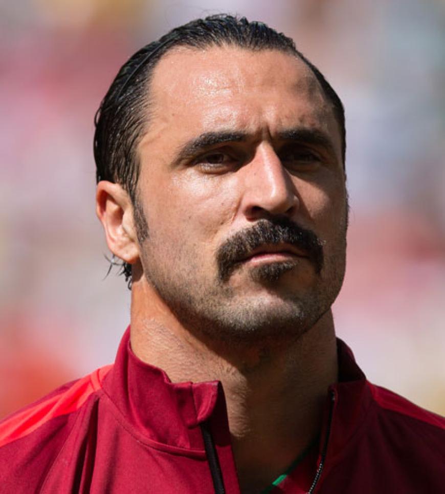 Retro-Look: Hugo Almeida (Portugal) mit Schnäuzer