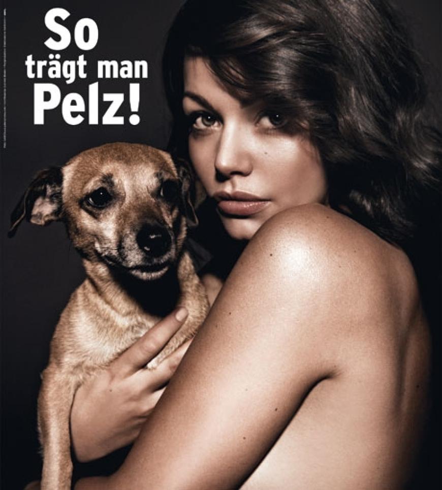 Cosma Shiva Hagen mit PETA gegen Pelz! Foto: GABO