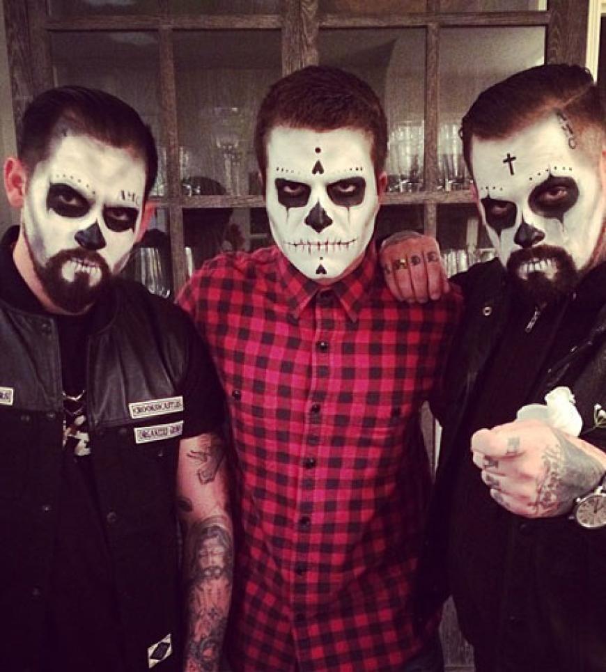 Gruselig: TV-Produzent David Katzenberg mit den Musikern Joel Madden und Benji Madden