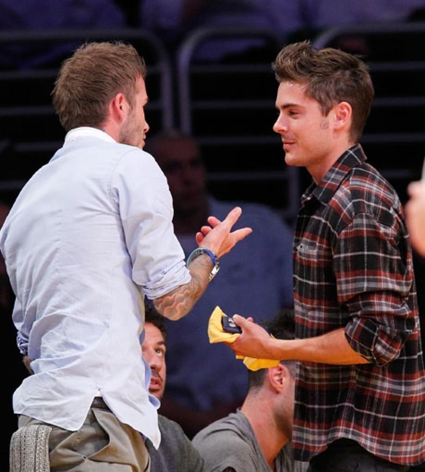 Fachgespräche: David Beckham und Zac Efron treffen sich fast schon wöchentlich bei den Spielen der Lakers