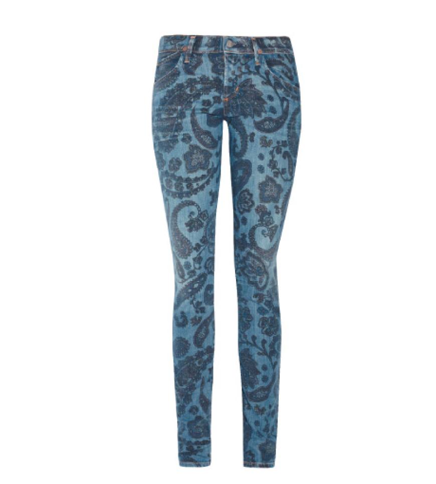 Brokat-Prints: Blue Prints mit floralen Elementen von Citizens of Humanity über net-a-porter.com, ca. 300 Euro
