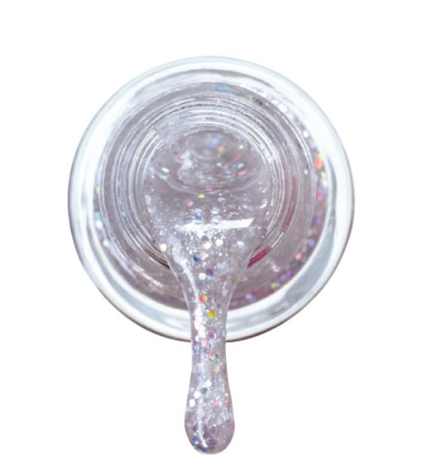 Mini-Nagellack mit Glitzerpailletten für die Party Pediküre