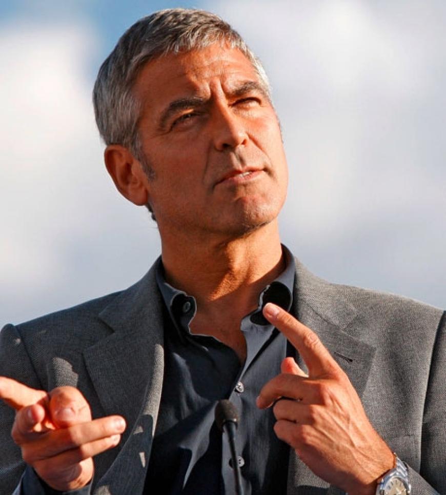 George Clooney in L´´Aquila