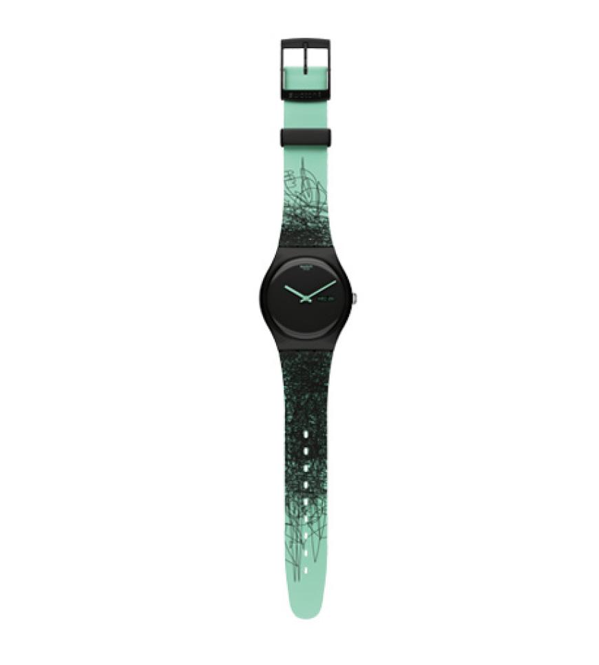 19. Oktober 2012: Die funky Uhr zeigt uns nicht nur die Zeit an, sie ziert auch stylisch unser Handgelenk. Uhr im Graffiti-Design über swatch.com, ca. 60 Euro