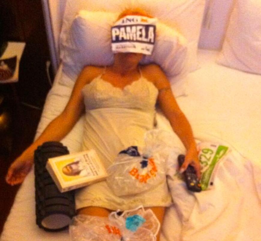 Pamela Anderson absolvierte den New York-Marathon und lief 42 Kilometer. Danach brauchte sie erst mal Eis und die Fernbedienung