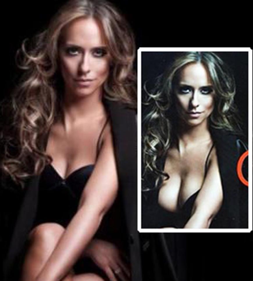 Jennifer Love Hewitt: rechts das Original-Foto, links die "brustverkleinerte" Version Jennifer Love Hewitt: rechts das Original-Foto, links die "brustverkleinerte" Version