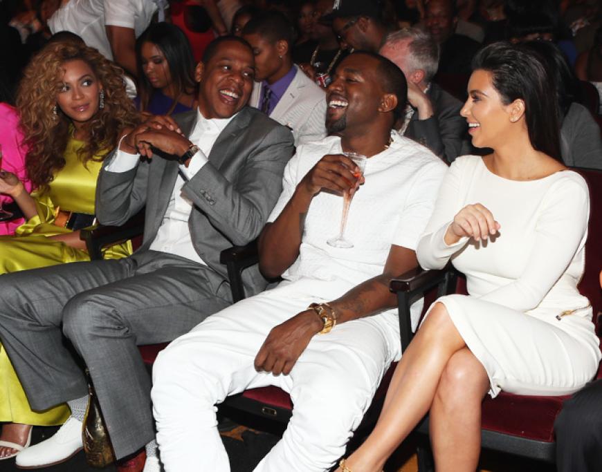 Ihr Best Buddies: Kanye West und Kim Kardashian zeigen sich gern an der Seite von Beyoncé Knowles und Jay-Z, wie hier im Juli 2012 bei den BET Awards
