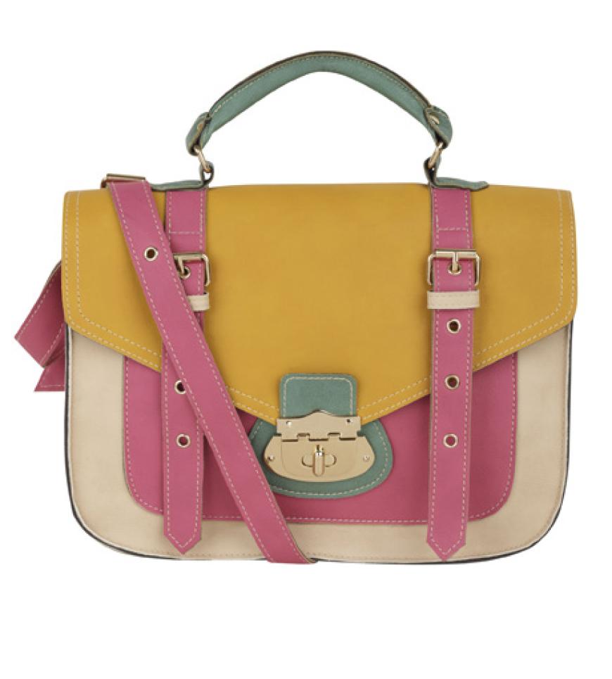 10. Juli 2012: Eiscremefarben zum Dahinschmelzen! Unwiderstehliche Satchel-Bag in Candy-Colors über newlook.com, ca. 25 Euro