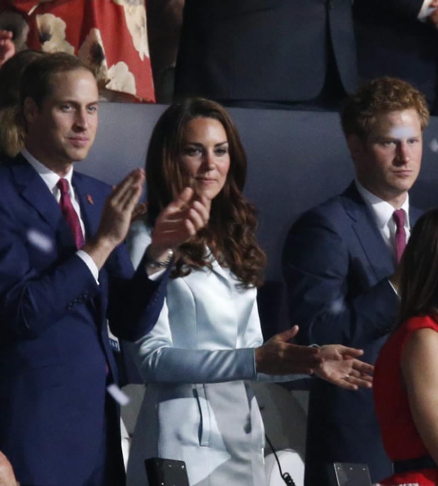 Prinz Wiliam, Herzogin Catherine und Prinz Harry bei der Eröffnungsfeier