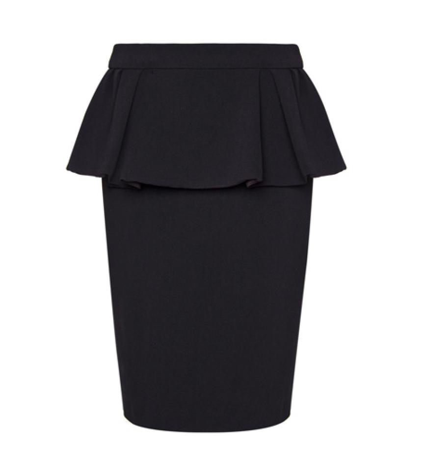 Merken: Ein Peplum-Pencilskirt unterstreicht weibliche Rundungen perfekt! Rock von Mango, ca. 30 Euro