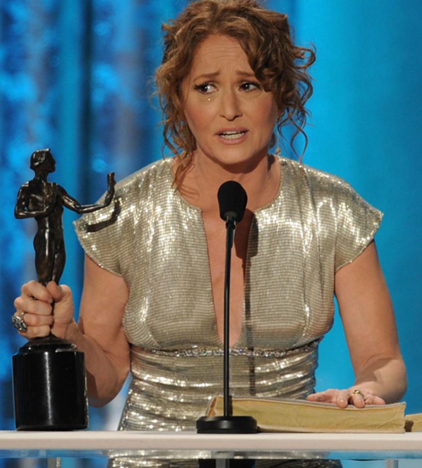 Dem Jubelschrei folgte eine lange Dankesrede. Die Awards werden übrigens von der Schauspielergewerkschaft in Hollywood vergeben