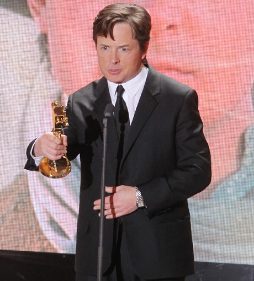 Michael J. Fox bedankte sich für den Preis. Er erhielt den Award für sein Lebenswerk