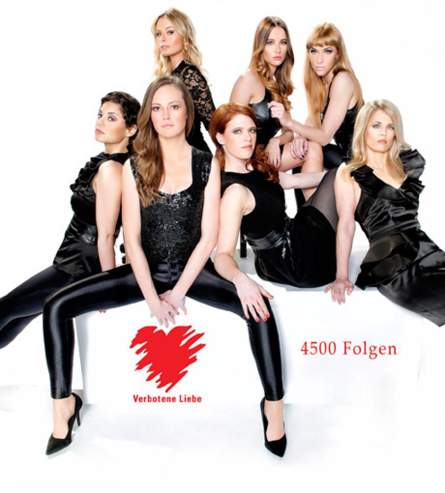 Nach 4500 Folgen jetzt das Aus: Mit 'Verbotene Liebe' ist Schluss. 1. Reihe (v.l.): Caro Schulz (Katja Sieder), Bella Jacob (Janina Isabell Batoly), Tanja von Lahnstein (Miriam Lahnstein), 2. Reihe v.l. Rebecca von Lahnstein (Tatjana Kästel), Jessica Stie