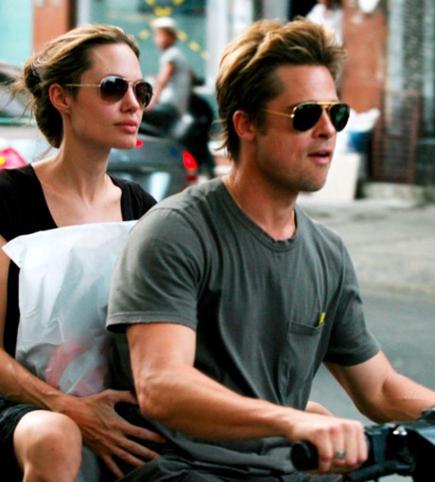 Brad Pitt und seine Freundin Angelina Jolie lieben Motorräder