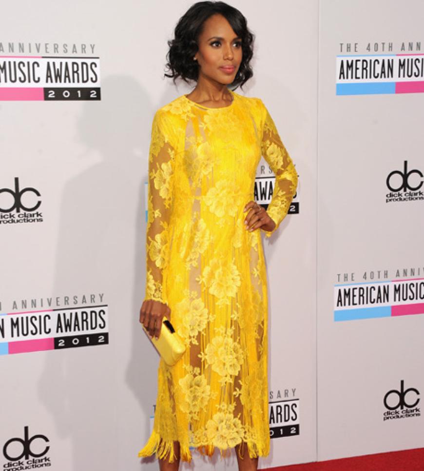 Schauspielerin Kerry Washington in strahlendem Gelb (Stella McCartney)