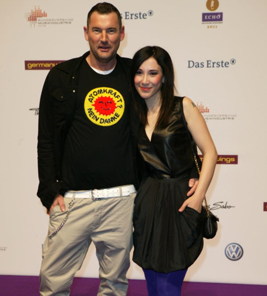 Designer Michael Michalsky kam gemeinsam mit Schauspielerin Sibel Kekilli zur Veranstaltung in die Messe Berlin