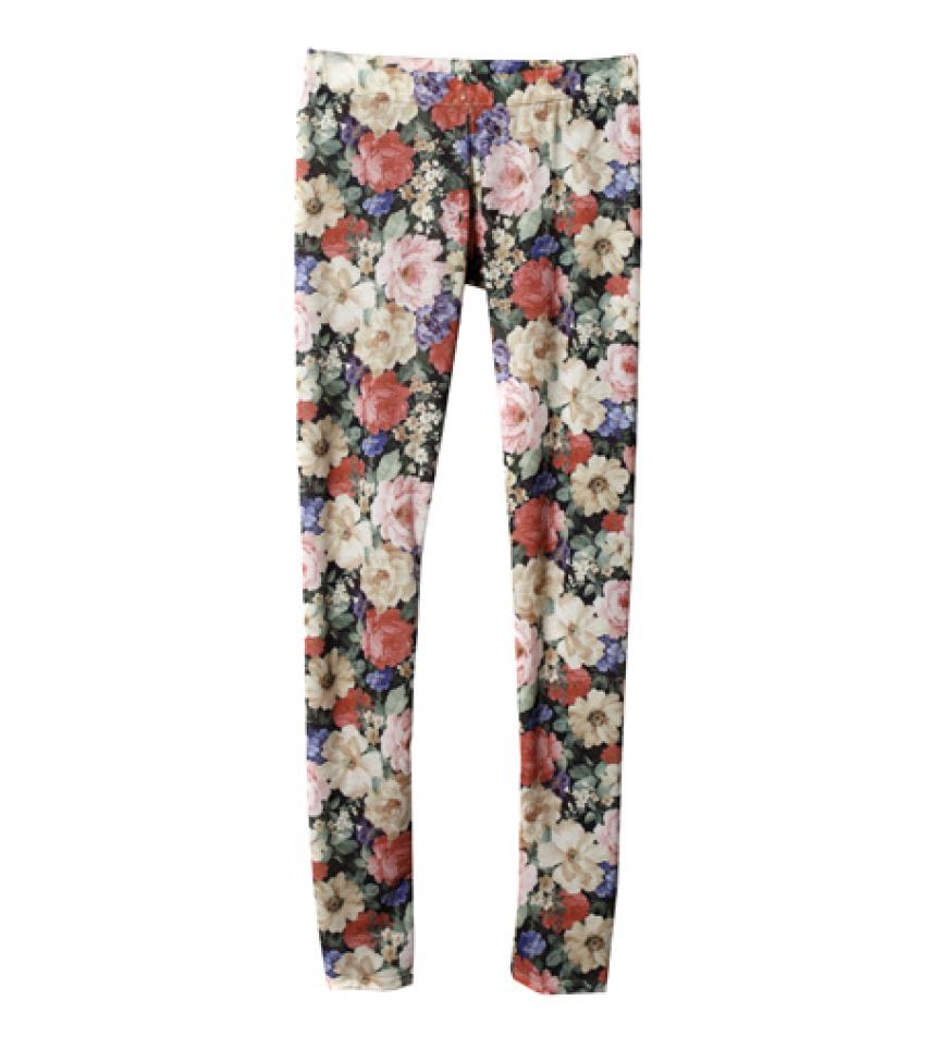 Prächtiges Farbspiel! Hose mit Blumenprint von Pull & Bear, ca. 15 Euro