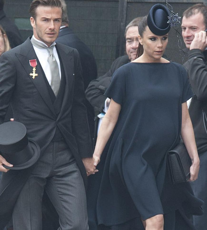 Bei der royalen Hochzeit von Prinz William und Herzogin Kate im April 2011 erschien Victoria Beckham noch mit riesiger Babykugel ...