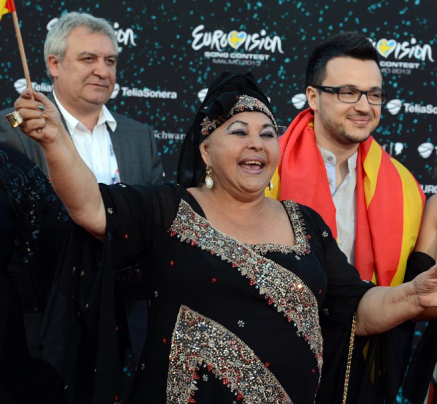 Vlatko Lozanoski und Esma Redžepova sind gut drauf. Sie treten für ihre Heimat Mazedonien an und singen