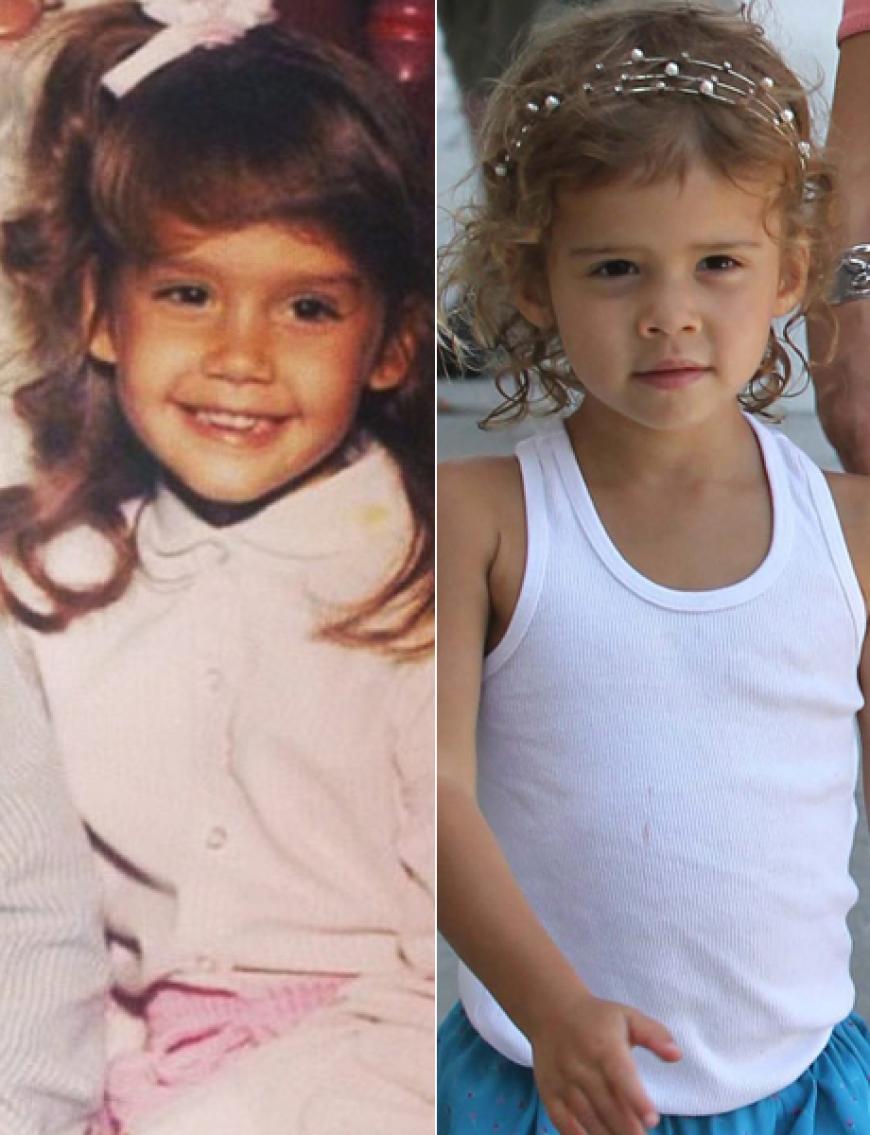 Hätten Sie es gedacht? Das hier sind Mutter (früher) und Tochter (heute) - kurz: Jessica Alba als Kind und ihre Tochter Honour