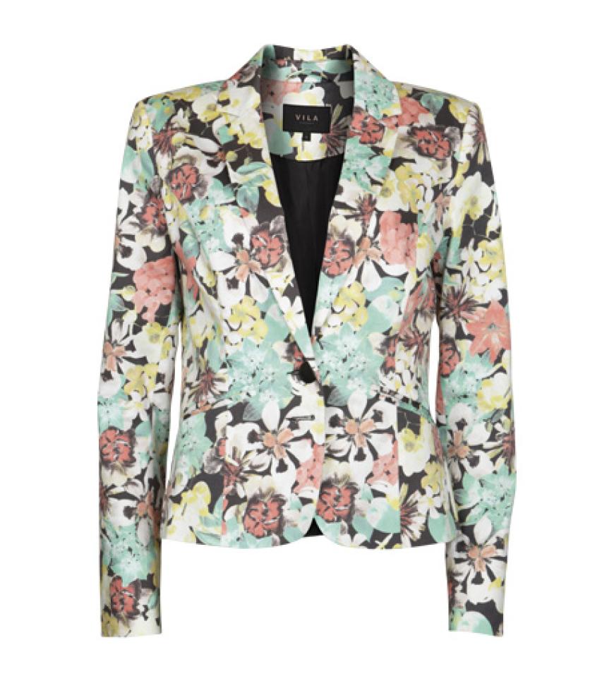 Blazer mit soften Pastellblüten von Vila, ca. 50 Euro