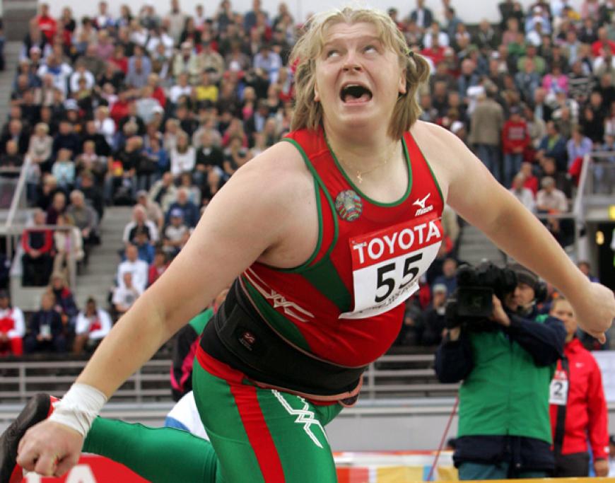 Kugelstoßerin Nadeschda Ostaptschuk gewann nicht nur eine Goldmedaille, sondern lebenslang Gratis-Wurst. Das versprach zumindest ein weißrussischer Sponsor
