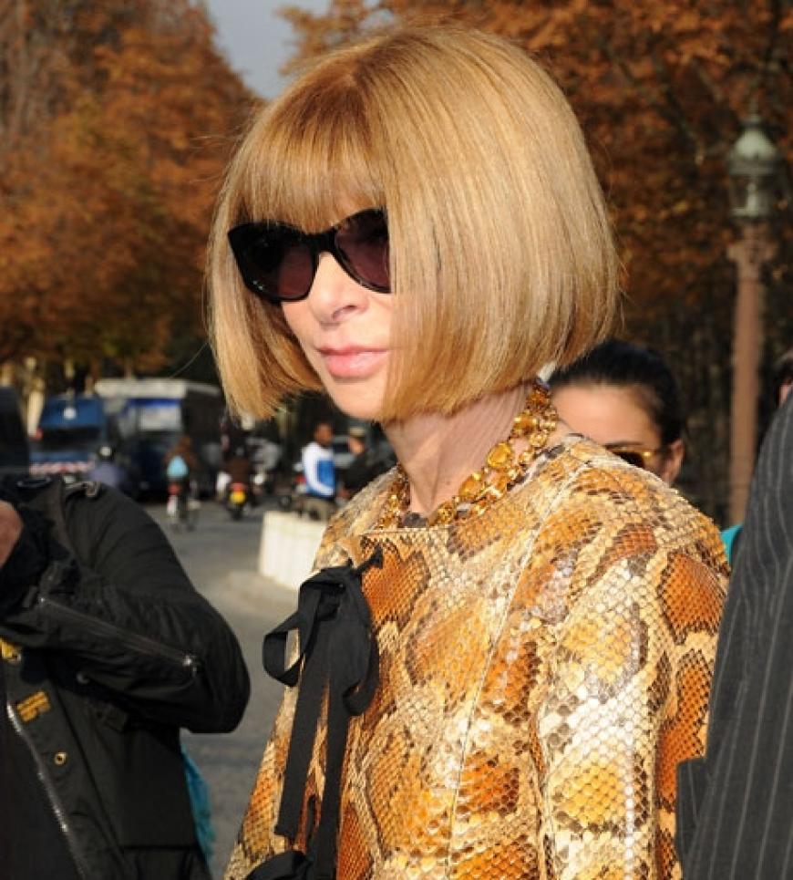 Der Bob und große dunkle Brillengläser sind ihr Markenzeichen: Anna Wintour, Chefin der amerikanischen