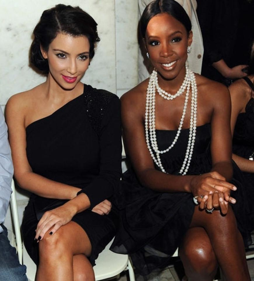 Saßen bei der Jill Stuart-Show in der ersten Reihe: Kim Kardahian und Sängerin Kelly Rowland
