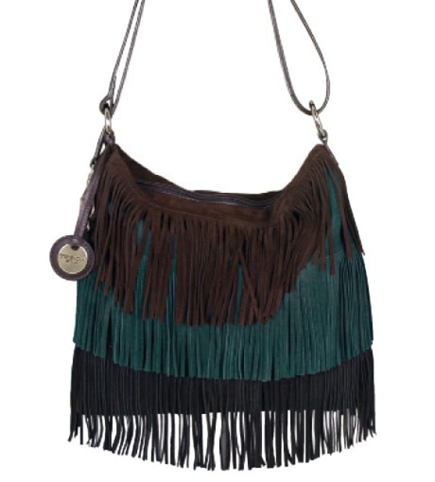 Dank der XL-Maße bieten sie außerdem viel Stauraum - die idealen Shoppingbegleiter! Mehrfarbige Fransen im Hippie-Style von
Tosca Blu, ca. 190 Euro