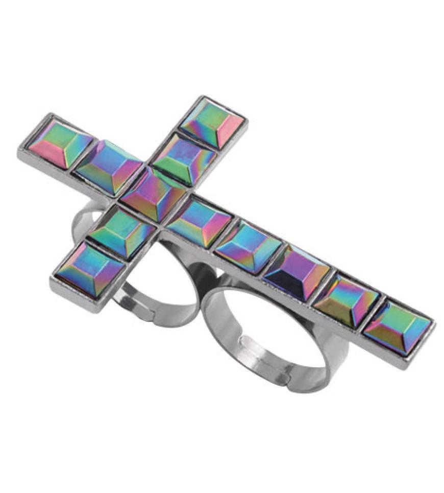 Doppelring mit Kreuzmotiv von Bijou Brigitte, ca. 6 Euro