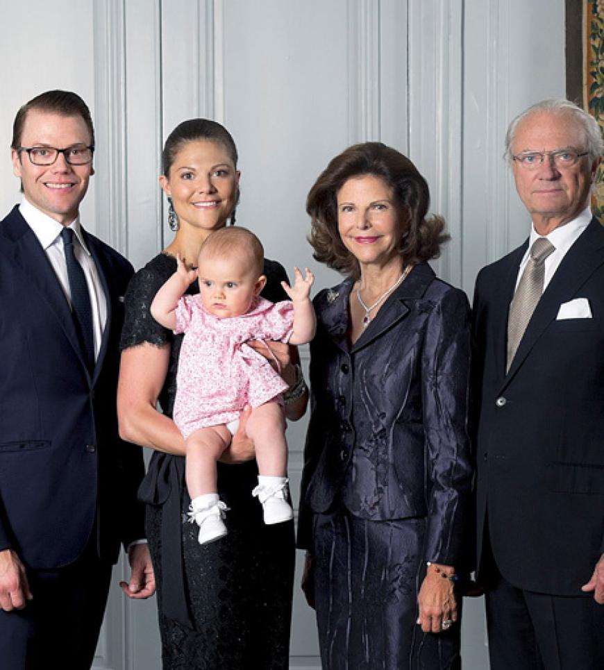 Die schwedische Königsfamilie beim Fototermin