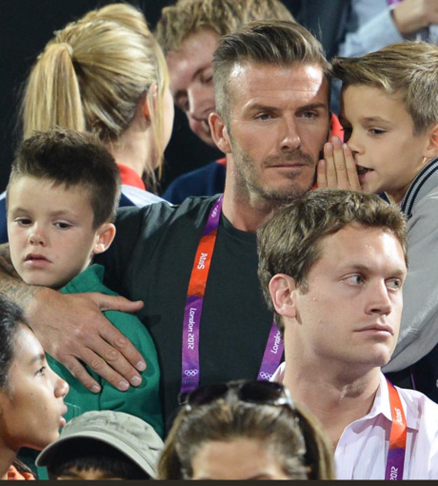 David Beckham in London! Gemeinsam mit seinen beiden jüngsten Söhnen, Cruz und Romeoschaute sich der Fußball-Beau das Volleyball-Finale an