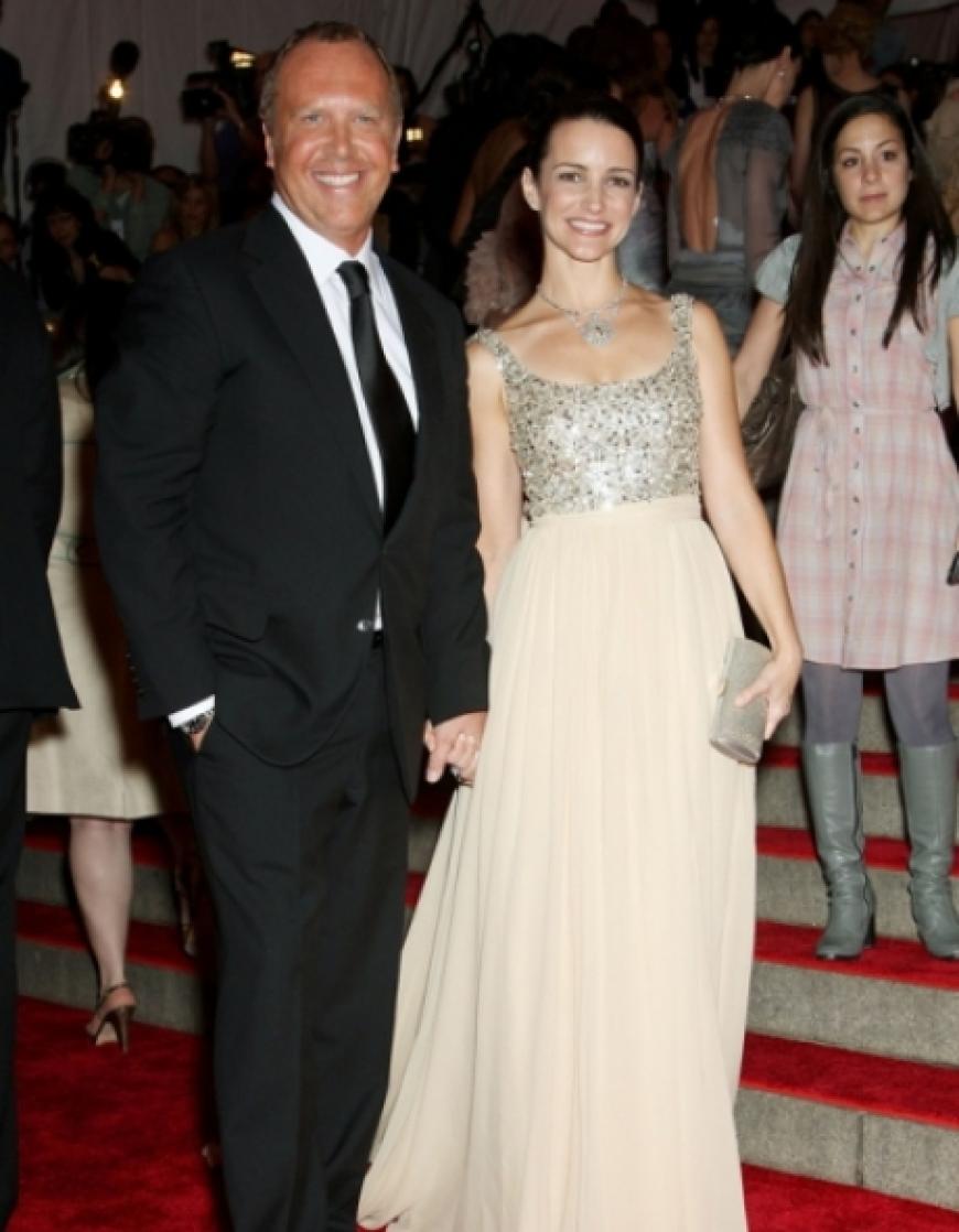 Kristin Davis mit Designer Michael Kors, der auch ihr Kleid designte