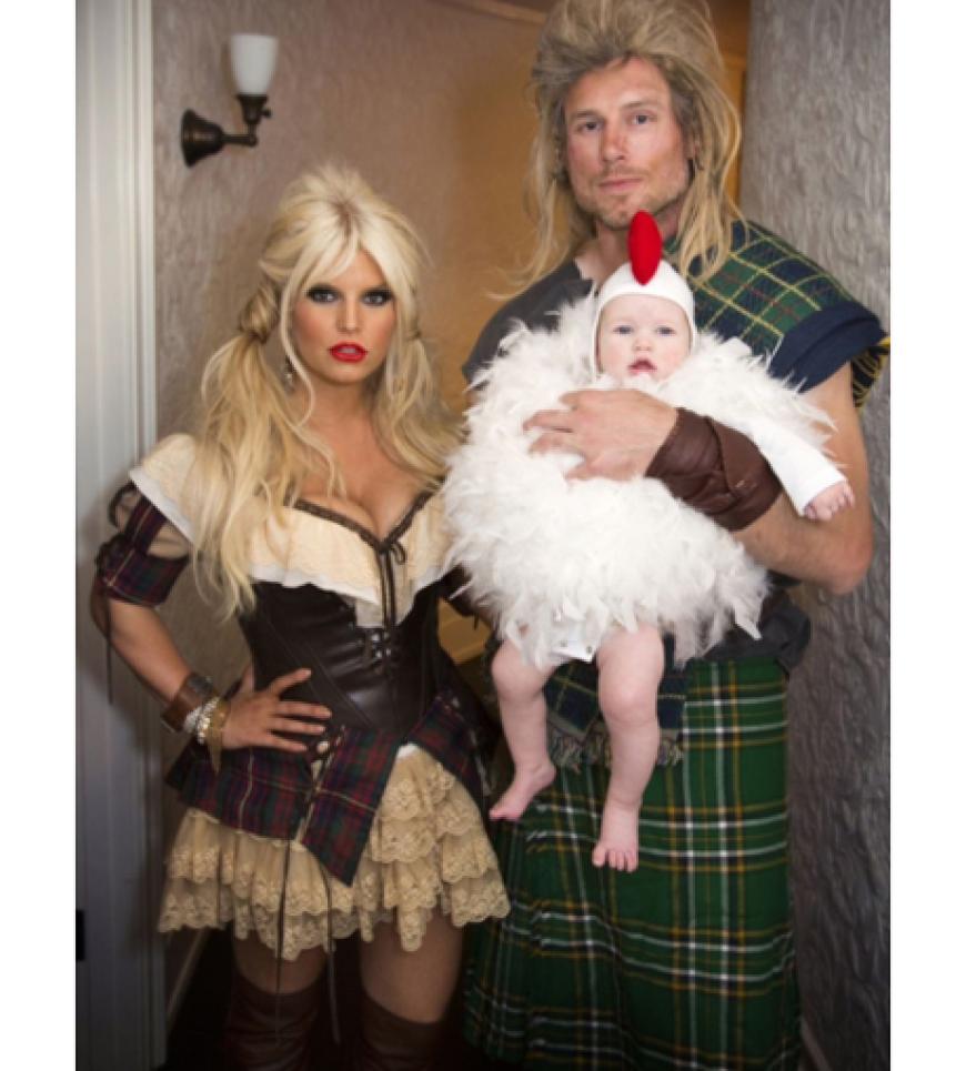 Jessica Simpson präsentiert sich deutlich erschlankt mit Gatte und Tochter ganz im Stil von