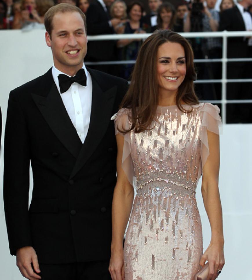Glamour pur: Kate glänzte neben ihrem Ehemann Prinz William in dieser nudefarbenen Robe