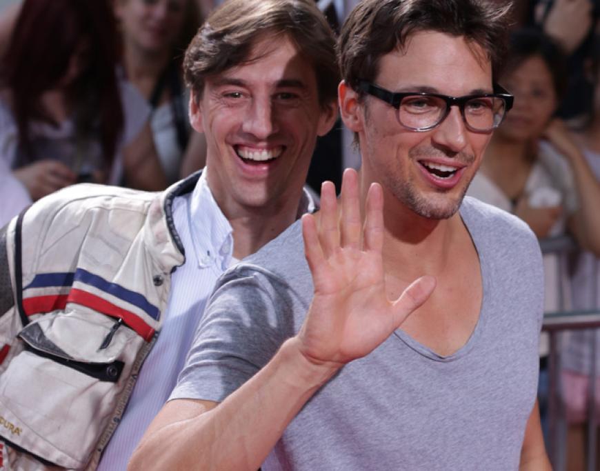 Lustig: Florians Schauspielkollege Robert Glatzeder wollte unbedingt mit auf's Foto