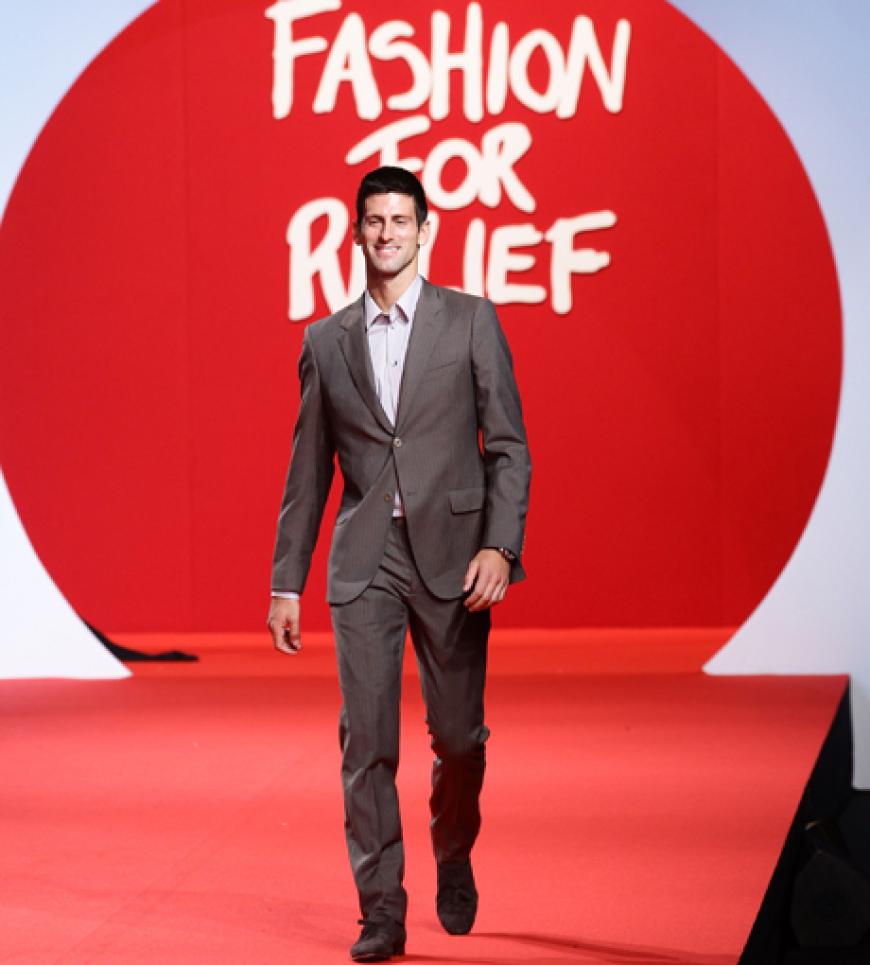 Nicht nur Models machten den Catwalk unsicher. Auch der serbische Tennis-Star Novak Djokovic lief für den guten Zweck