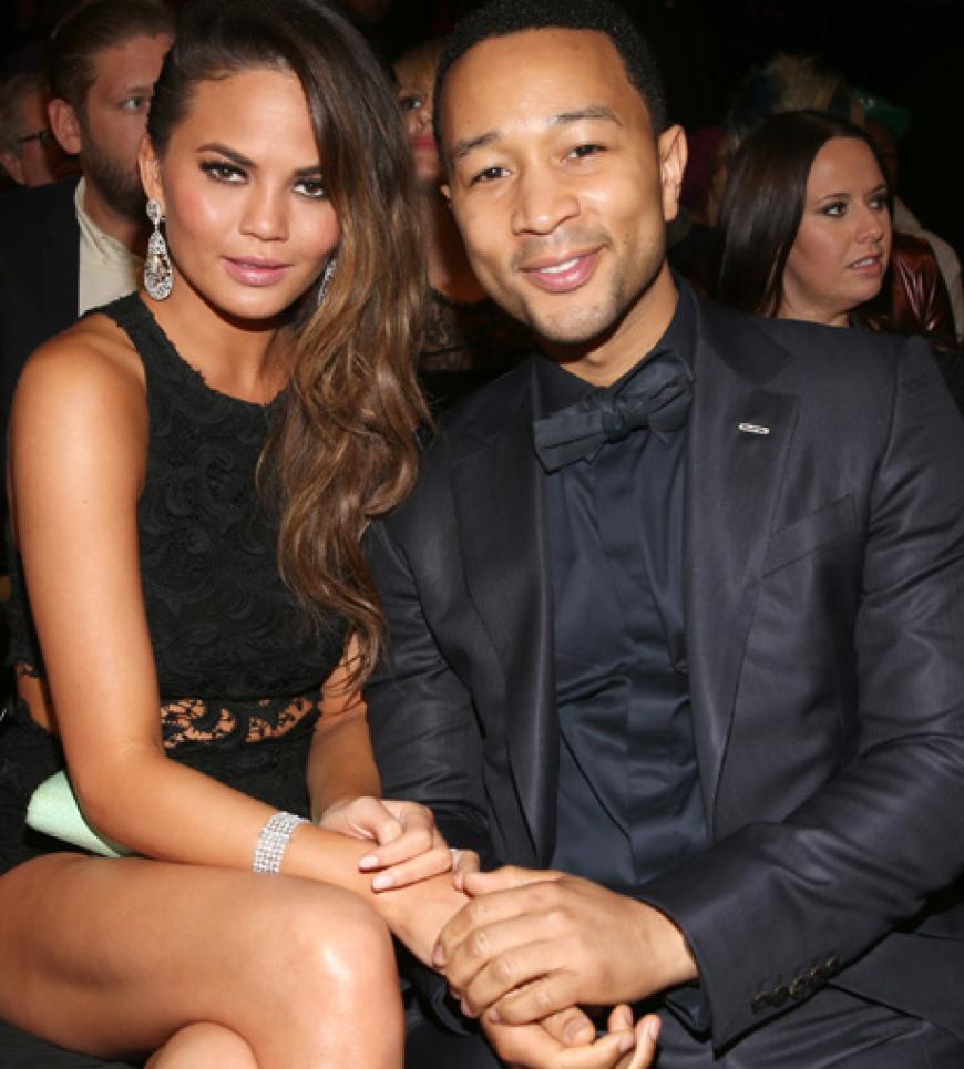 Und das waren die Pärchen des Abends: Model Christine Teigen mit ihrem Verlobten, Musiker John Legend