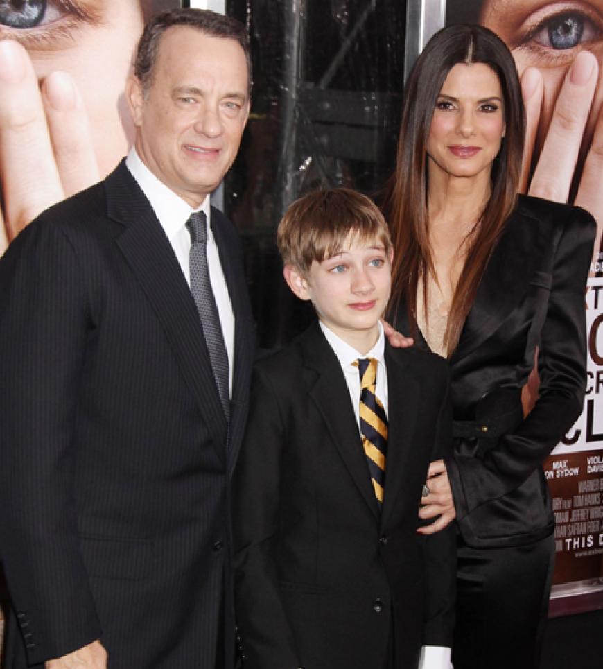 Tom Hanks und Sandra Bullock mit Filmsohn Thomas Horn
