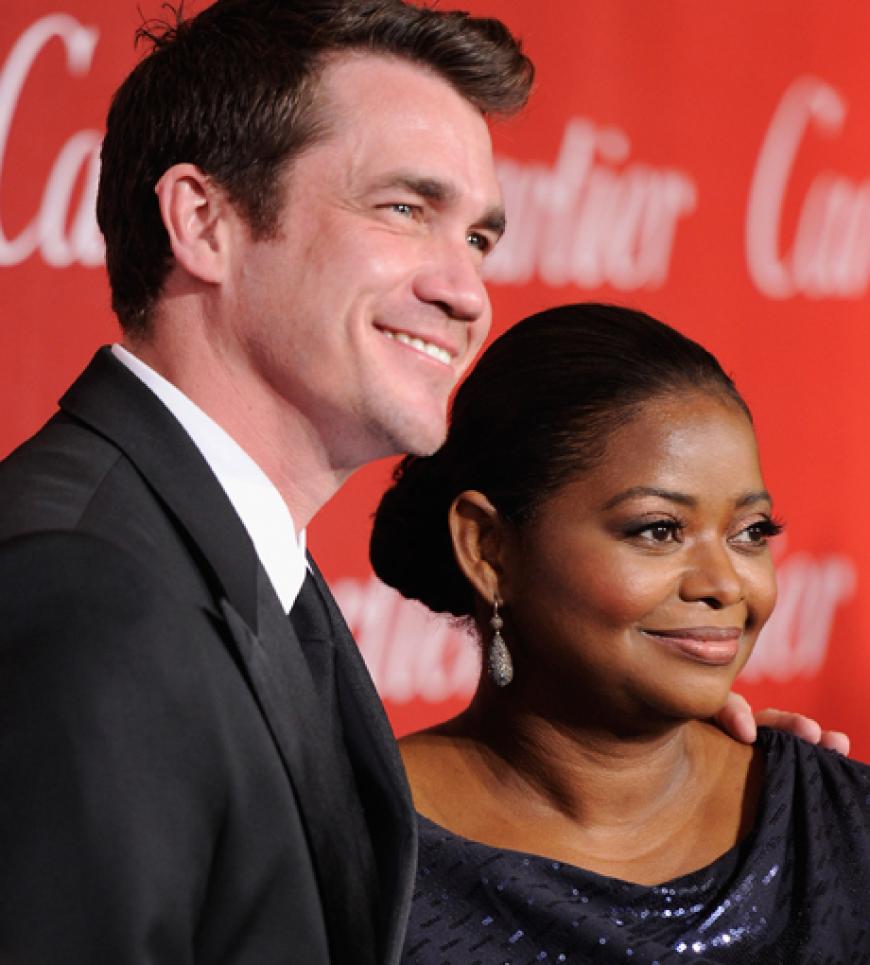 Tate Taylor und Octavia Spencer posieren für die Kameras