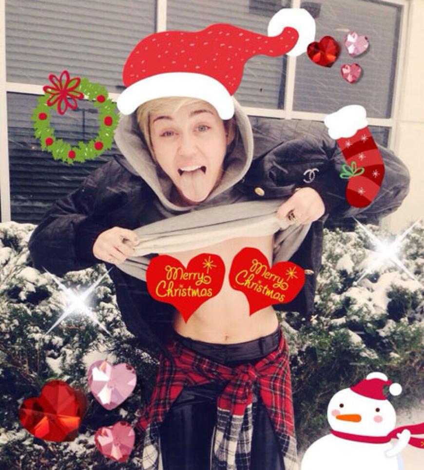 Miley, die nackte Weihnachtsfrau
